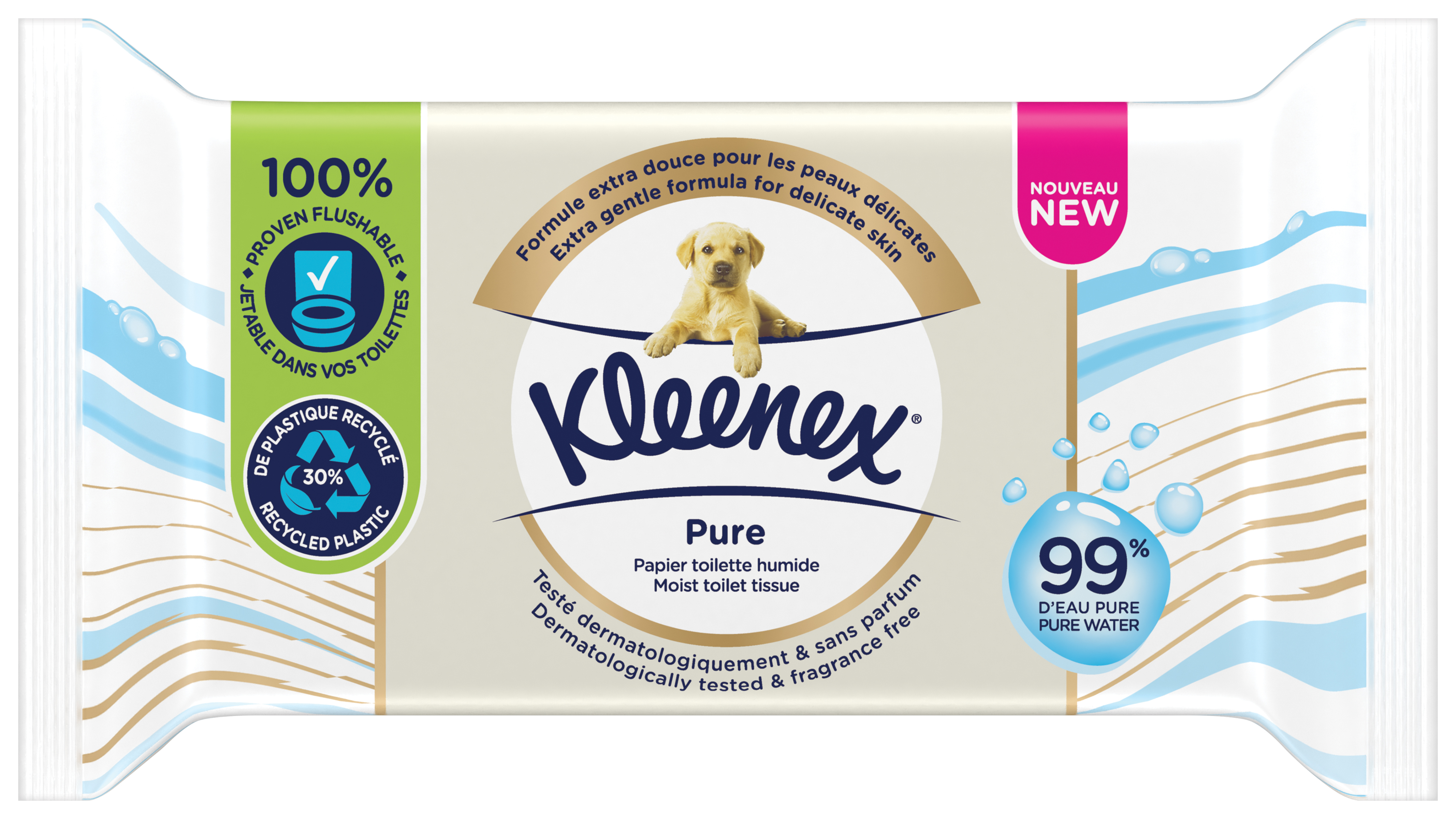 Kleenex<sup>®</sup> Pure - Papier toilette humide 