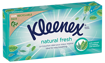 Kleenex<sup>®</sup> Natural Fresh - Mouchoirs Menthol boîte